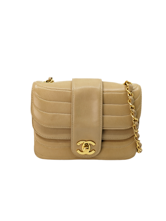 Rare Vintage Chanel Mini Beige Double Flap Bag