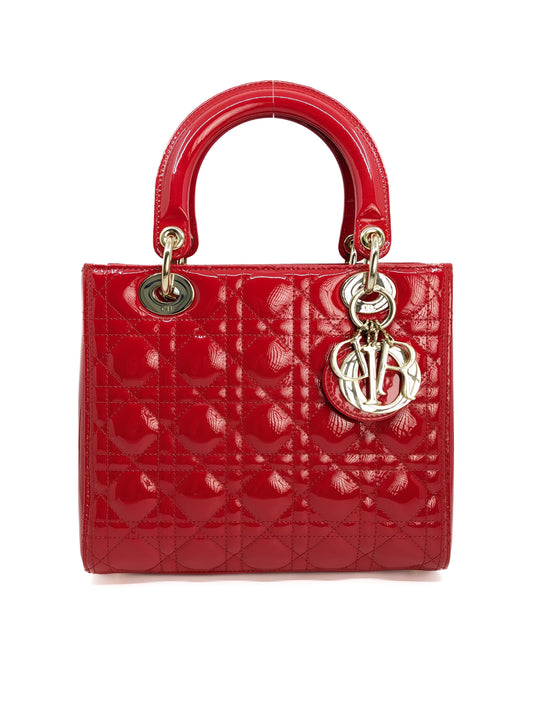 Dior Lady Medium Cherry Red SHW