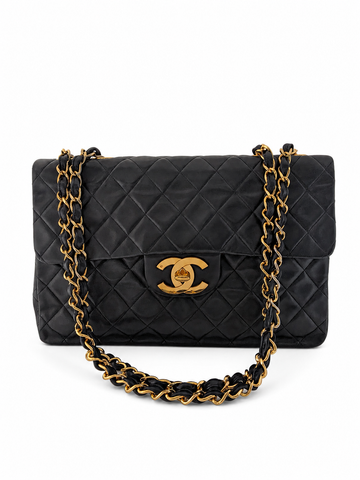 Vintage Chanel Maxi Single Flap Lambskin 24K Gold Hardware