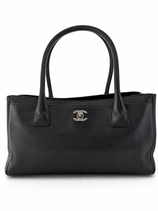 Chanel Small Executive Cerf Tote in Black Caviar Silver Hardware