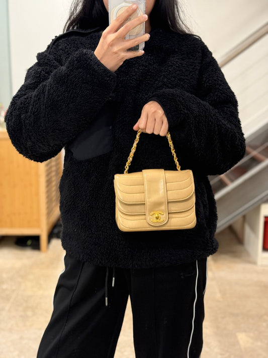 Rare Vintage Chanel Mini Beige Double Flap Bag