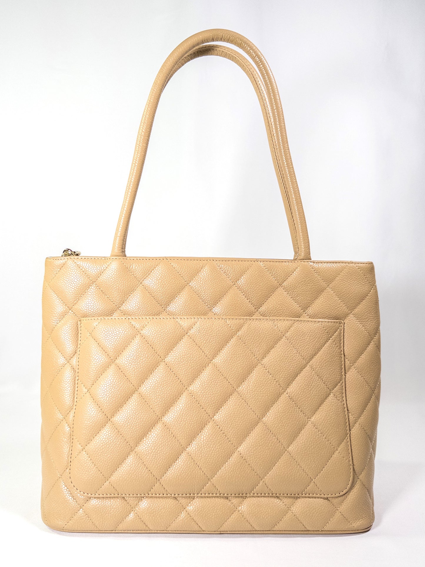 Vintage Chanel Medallion Tote in Beige