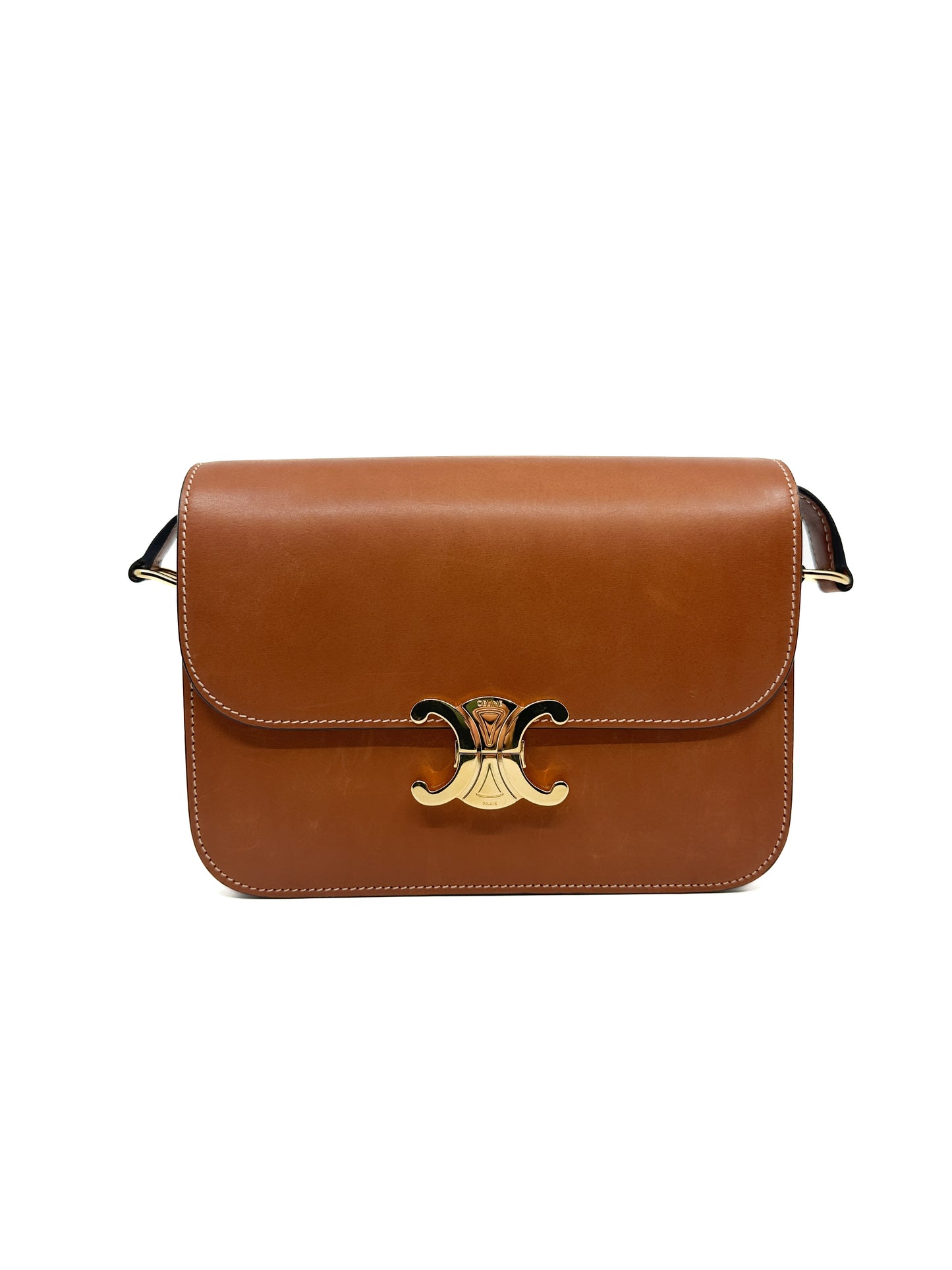 Classique Celine Triomphe Bag in Natural Calfskin