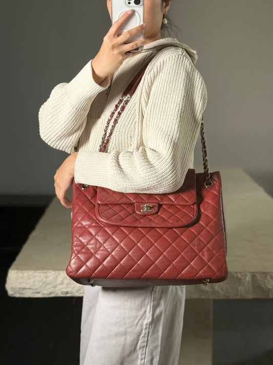 Chanel Burgundy Caviar XXL Airport Tote
