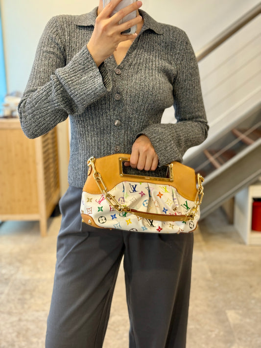 Louise Vuitton Small Judy Murakami White