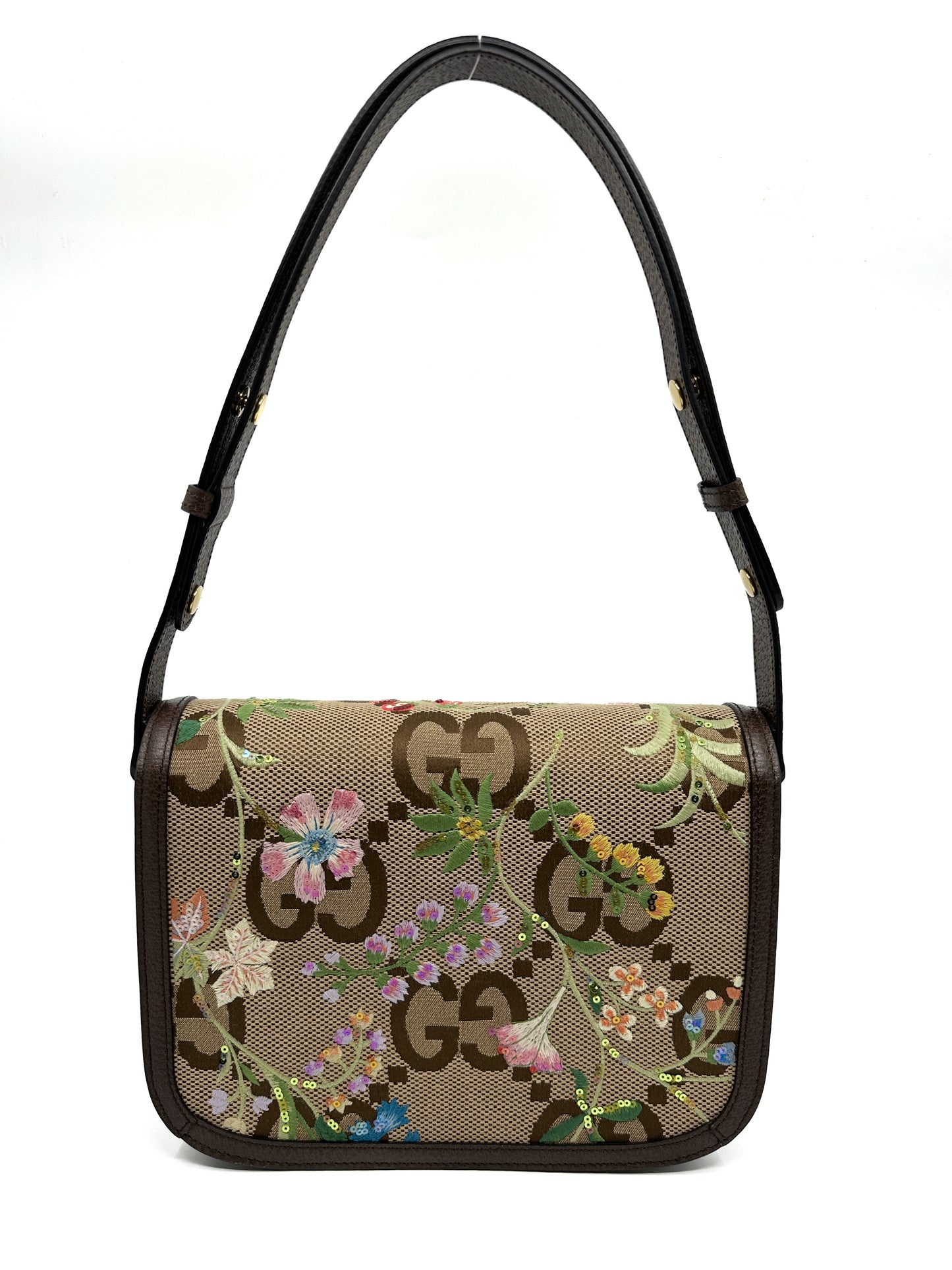 Horsebit 1955 Shoulder Bag Jumbo GG Flower Jacquard Small