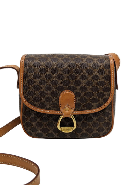 Vintage Celine Macadam Square Canvas Crossbody Bag