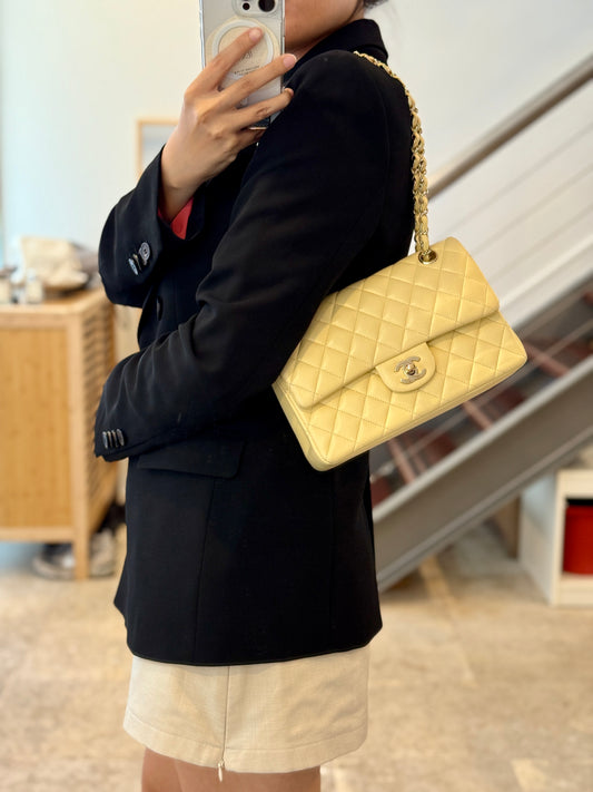 Chanel Classic Flap Small Pastel Yellow Gold Hardware