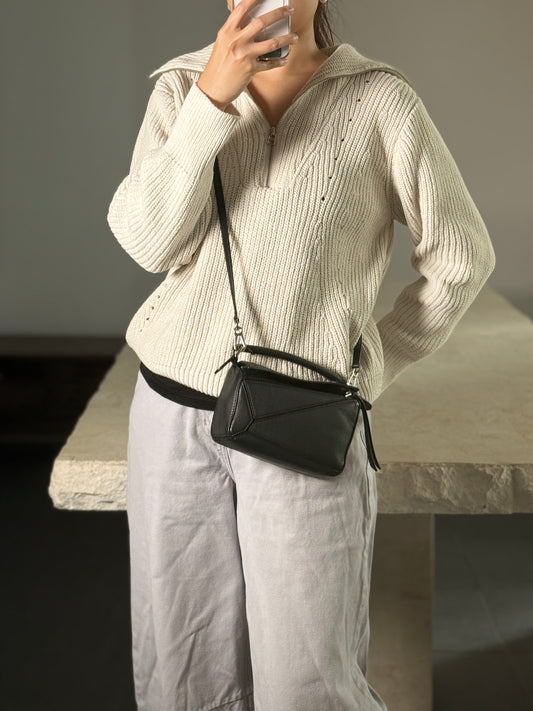 Loewe Puzzle Mini Black Silver Hardware