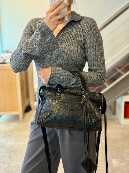 Balenciaga City Small Black Brass Hardware