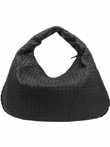 Bottega Veneta Intrecciato Medium Hobo in Dark Grey Leather