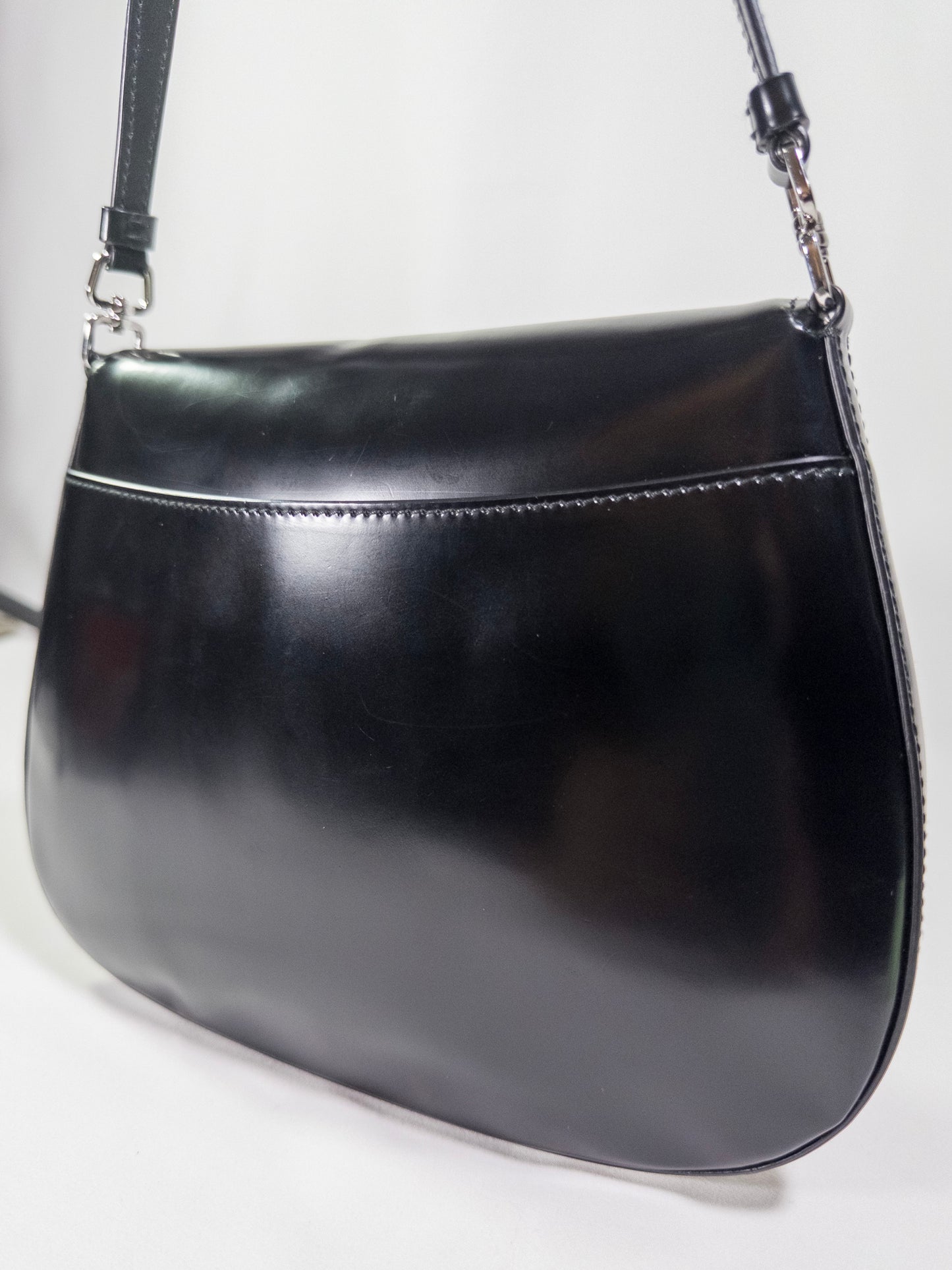 Prada Cleo Brushed Leather Shoulder Bag With Flap