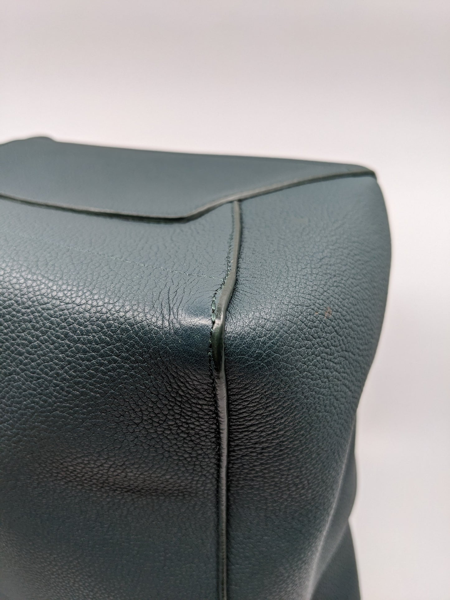 Celine Seau Sangle Tote in Dark Green