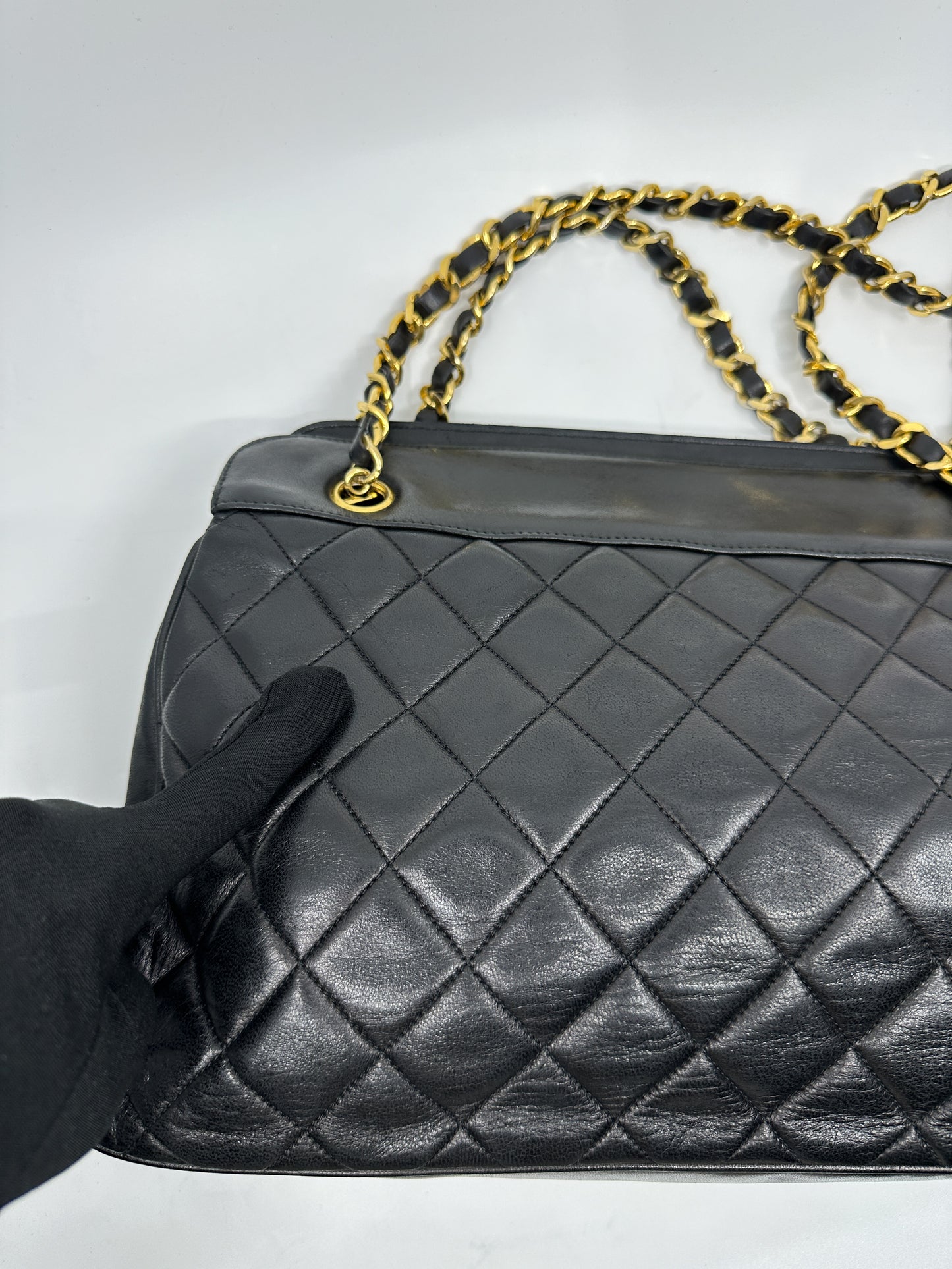 Vintage Chanel Quilted Lambskin Leather Tote