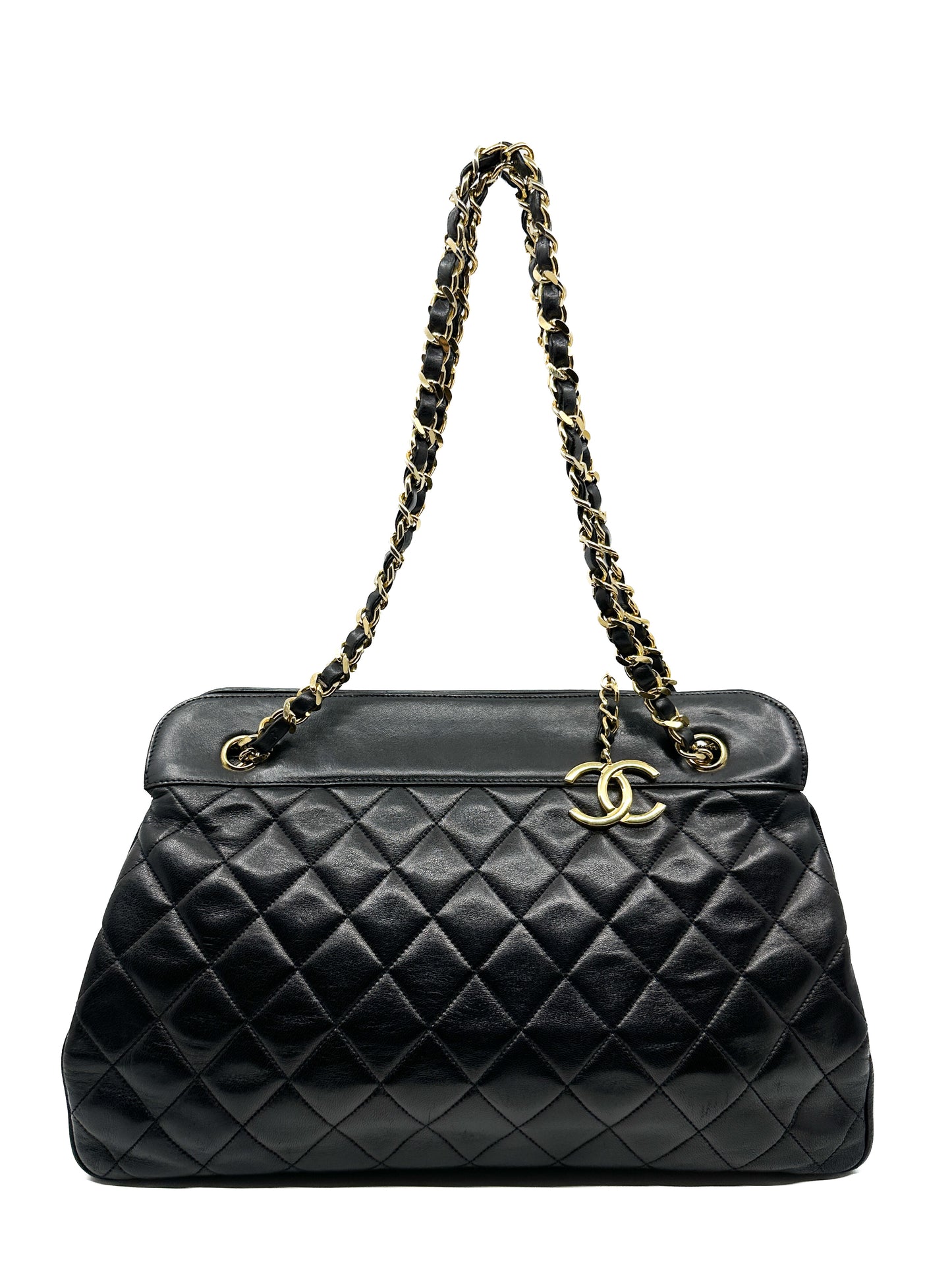 Vintage Chanel Quilted Lambskin Leather Tote