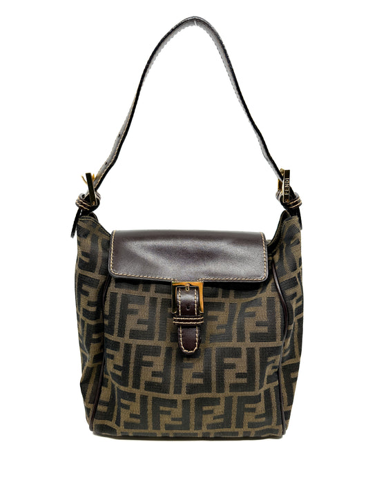 Rare Vintage Fendi Zucca Mini Hobo Shoulder Bag