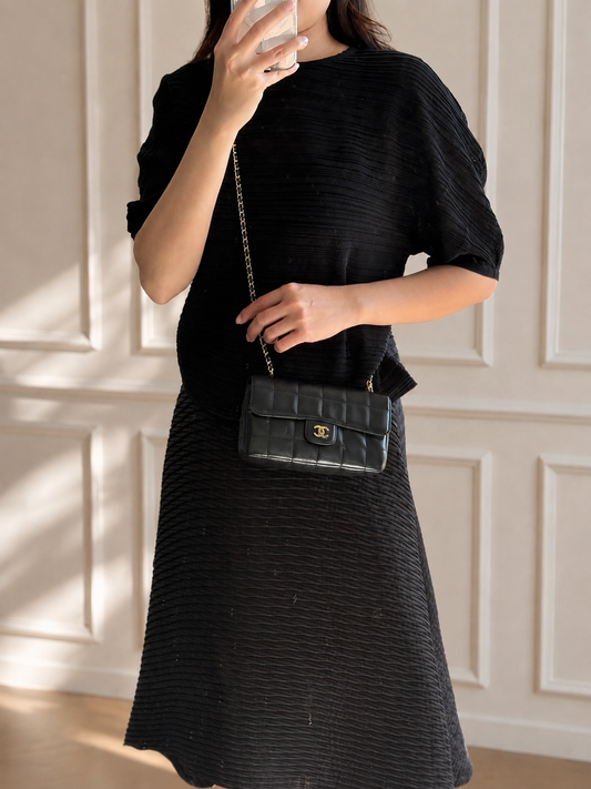 Vintage Chanel Chocolate Bar Mini Rectangle Lambskin Gold Hardware