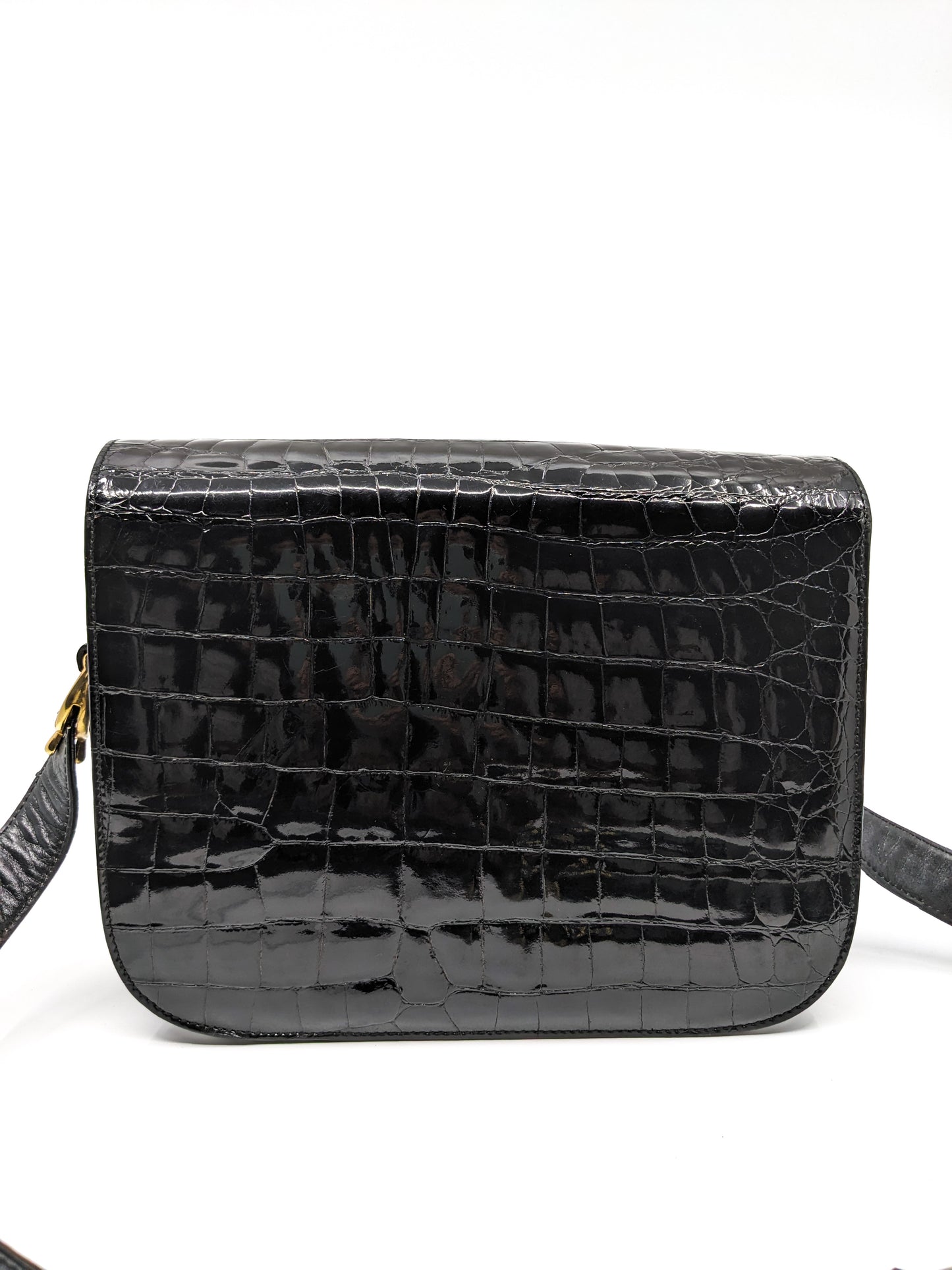 Vintage Celine Triomphe Bag in Crocodile Leather