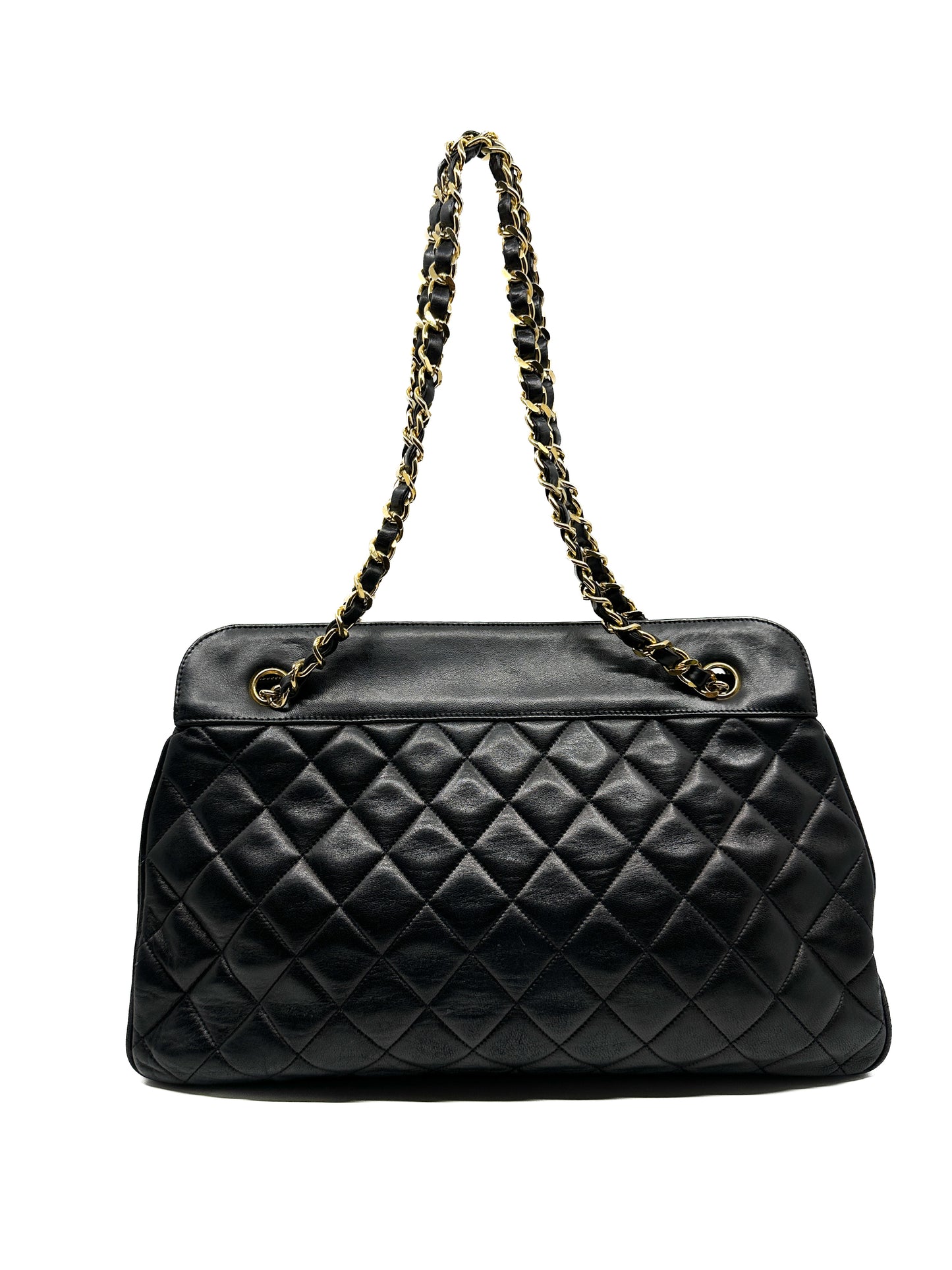 Vintage Chanel Quilted Lambskin Leather Tote