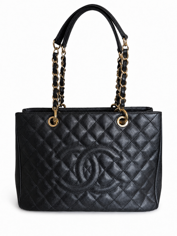 Vintage Chanel GST Black Caviar Gold Hardware