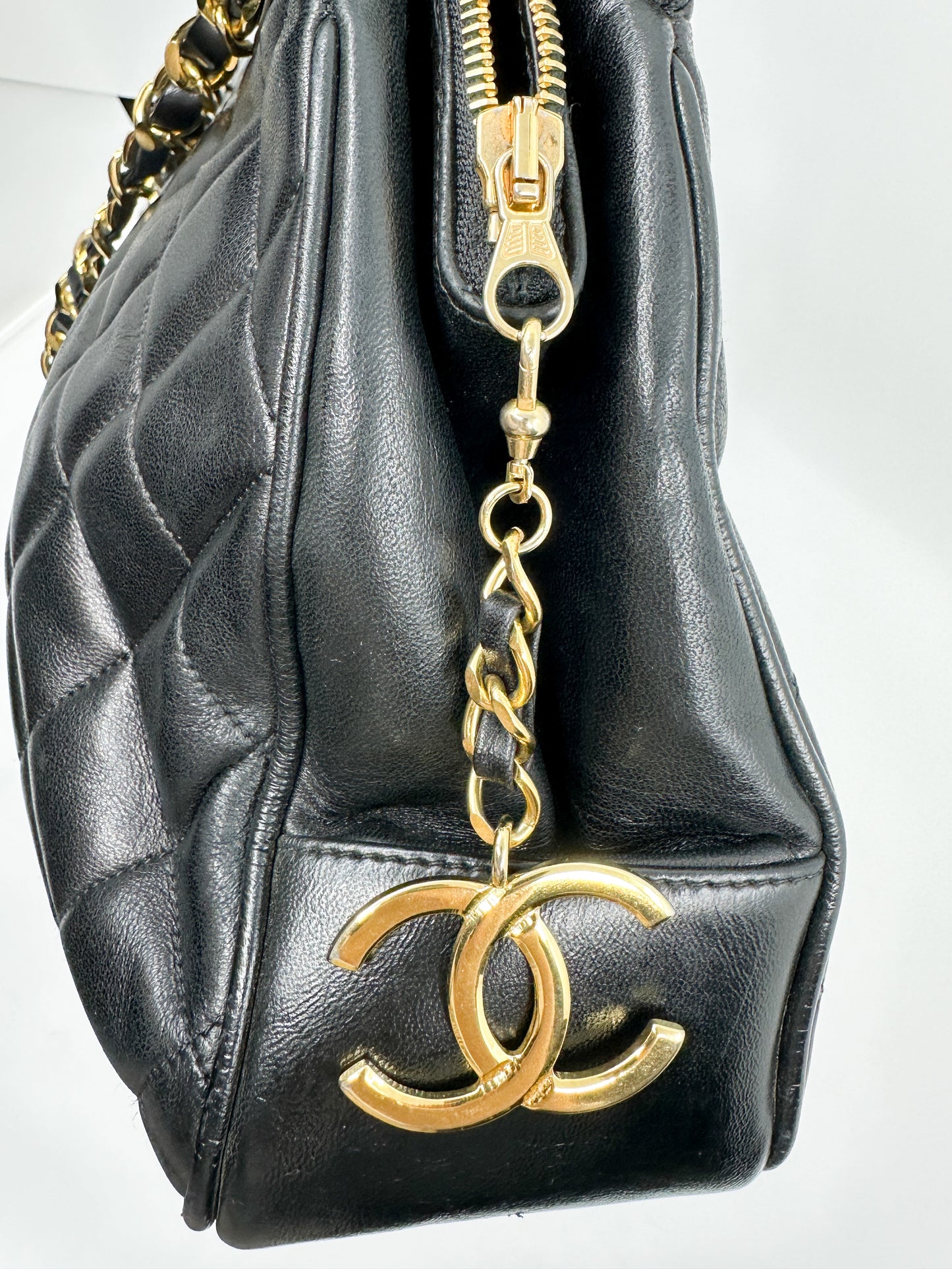 Vintage Chanel Quilted Lambskin Leather Tote