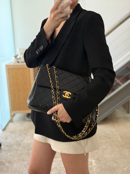 Rare Vintage Chanel CF Jumbo 24K Gold Hardware