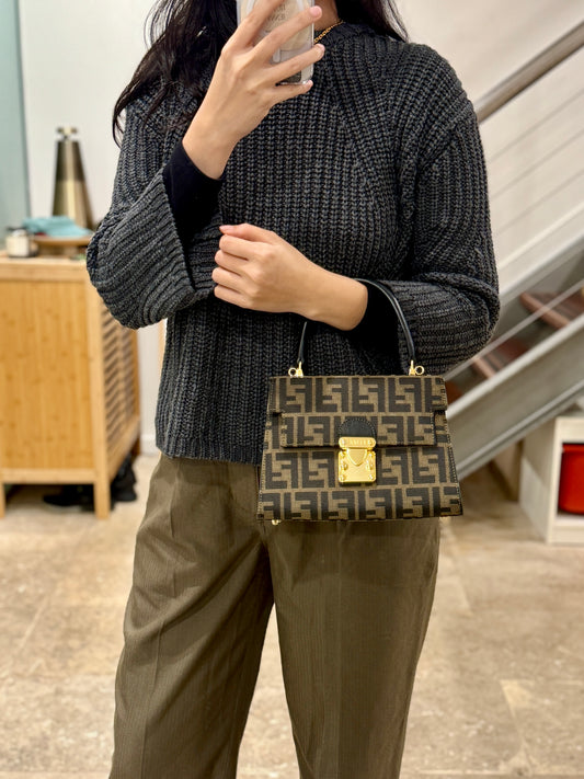 Vintage Fendi Zucca Top Handle 2-Way Bag