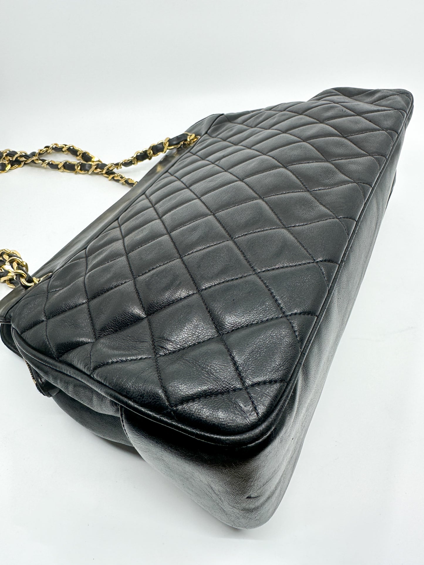 Vintage Chanel Quilted Lambskin Leather Tote