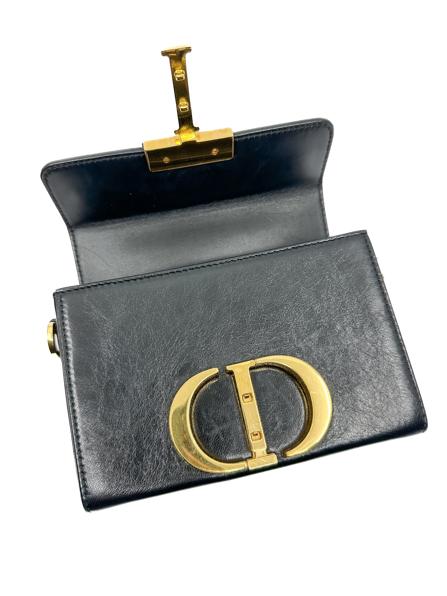 Christian Dior Black Calfskin Leather 30 Montaigne Box Bag