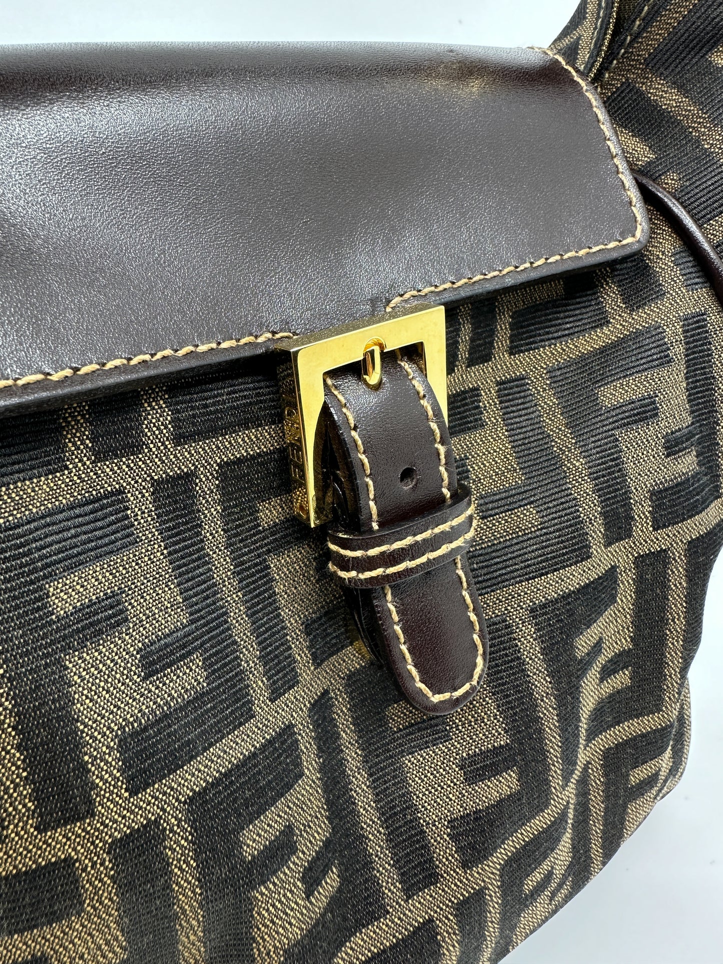 Rare Vintage Fendi Zucca Mini Hobo Shoulder Bag