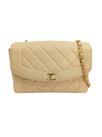 Vintage Chanel Diana Medium Beige Bag in Lambskin