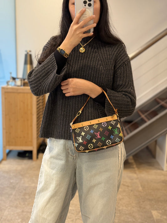 LV Pochette Murakami Black