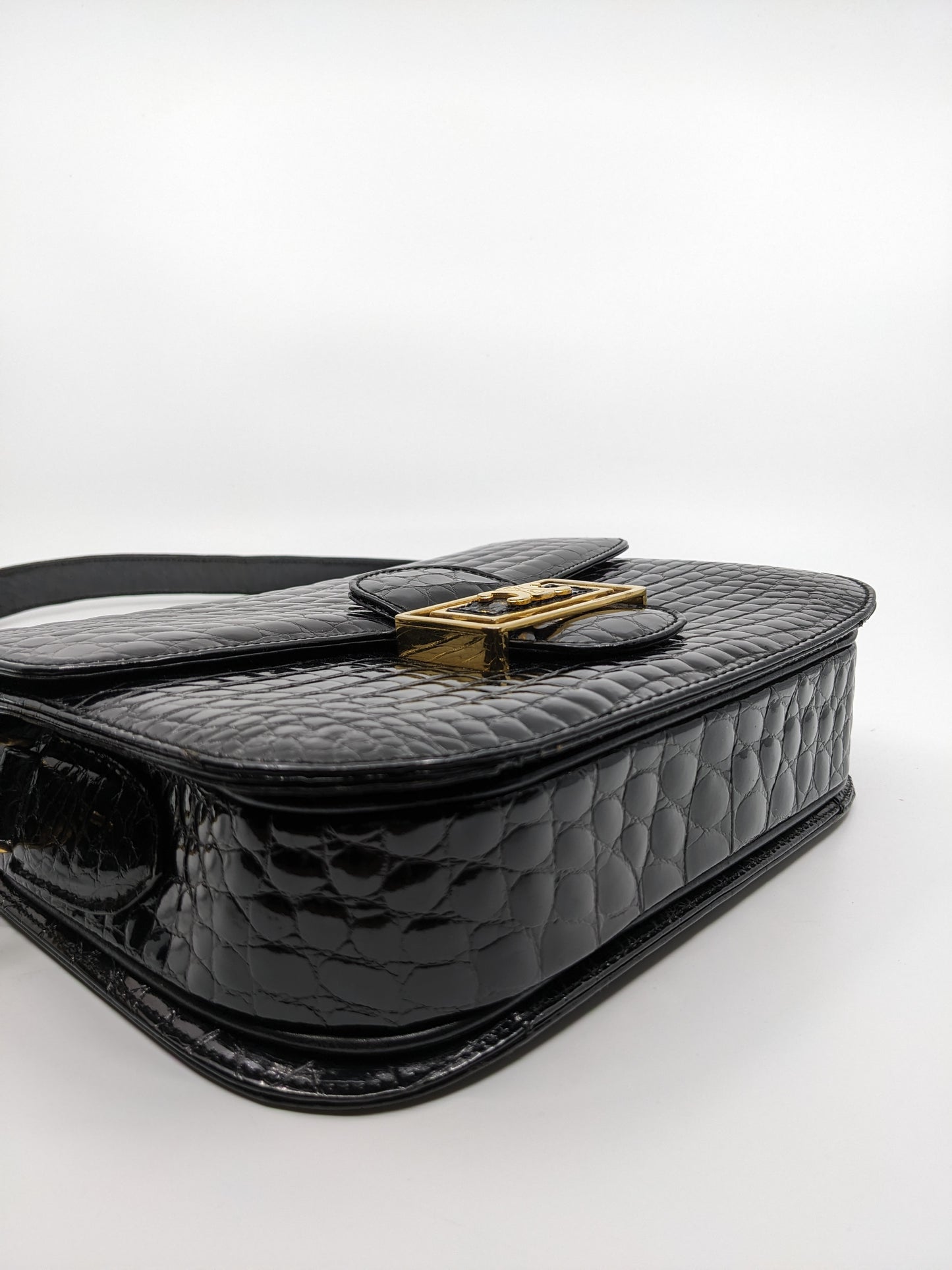 Vintage Celine Triomphe Bag in Crocodile Leather