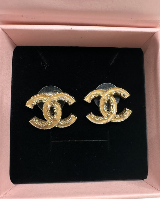 Chanel Coco Mark Enamel Earrings