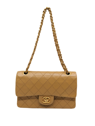 Chanel Classic Double Flaps Lambskin Small Beige 24K GHW