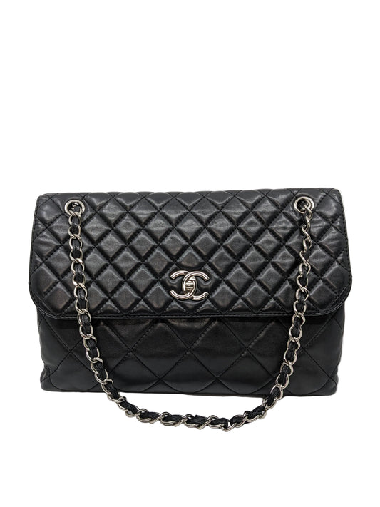Chanel Classic Single Flap Jumbo Calfskin Silver Hardware