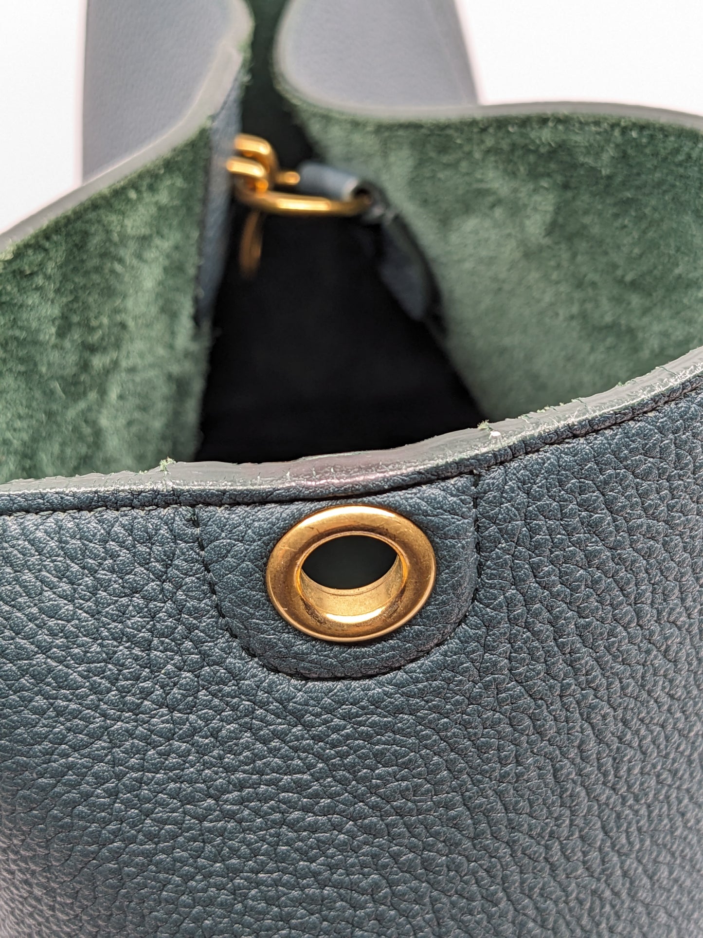 Celine Seau Sangle Tote in Dark Green