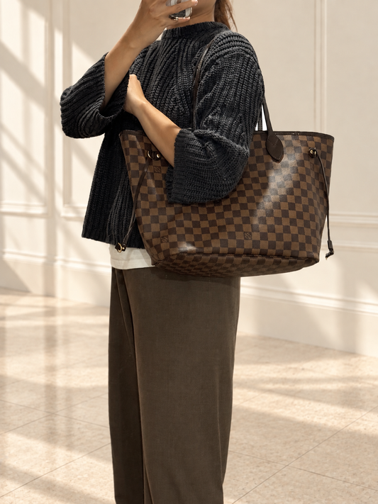 Louise Vuitton Neverful Damier MM Red Lining