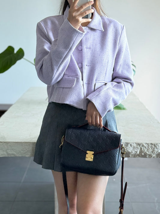 Louise Vuitton Pochette Metis Navy Empreinte Gold Hardware