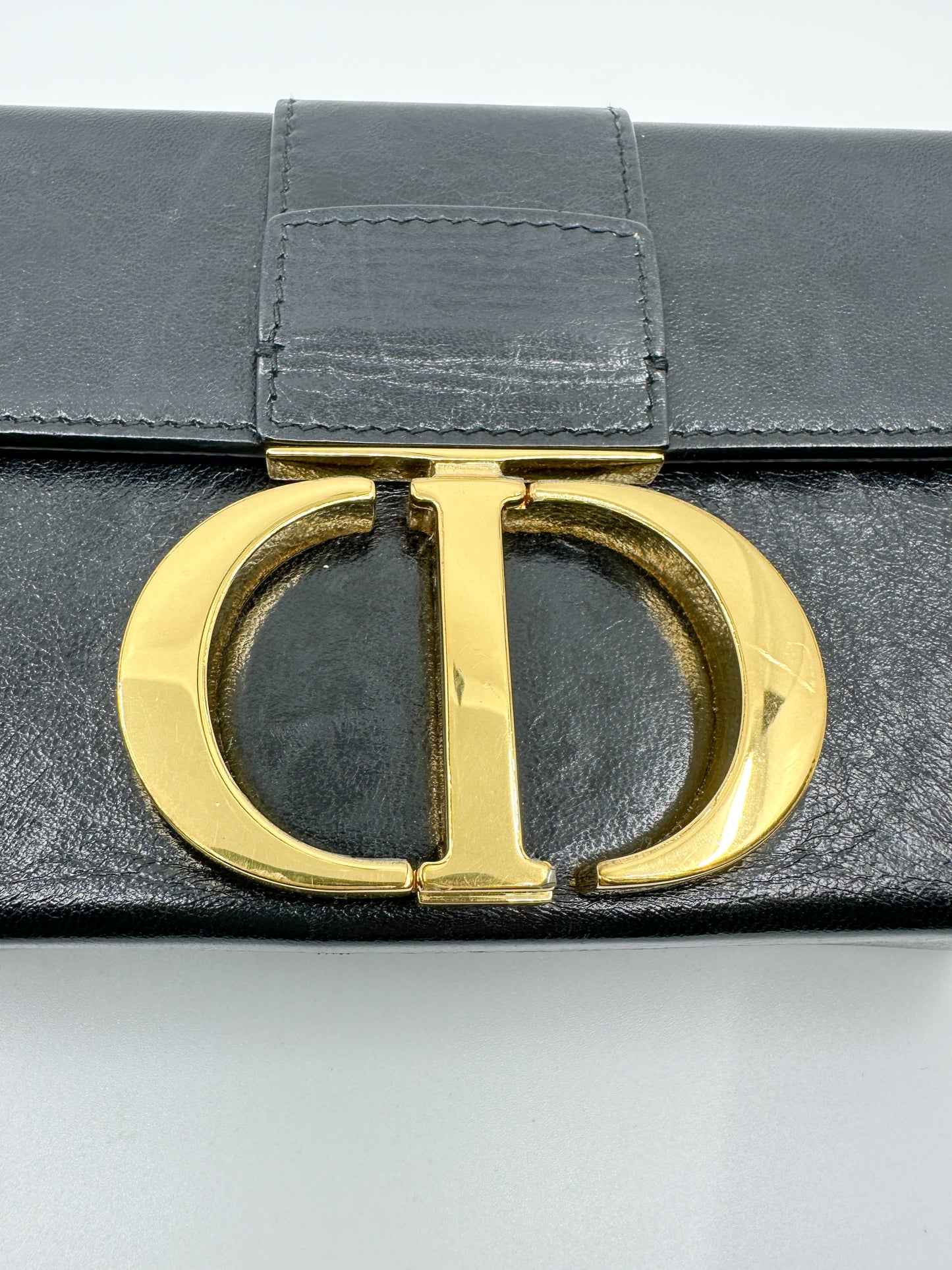 Christian Dior Black Calfskin Leather 30 Montaigne Box Bag