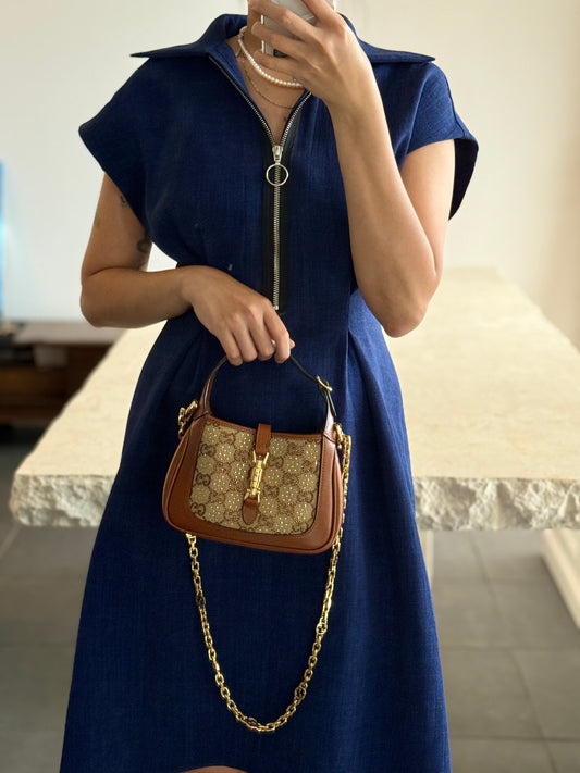 Brand New Full Box Gucci Mini Jackie 1961 Crystal Handbag