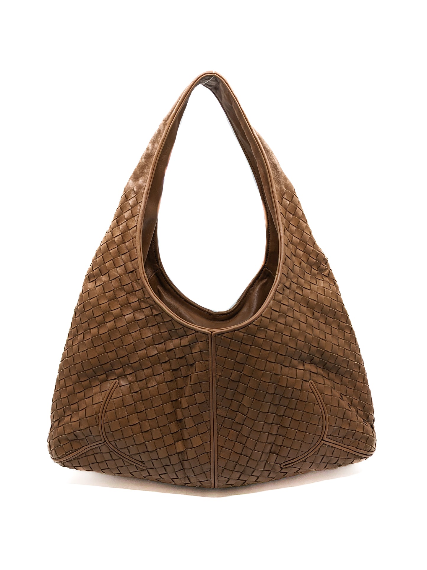 Vintage Bottega Veneta Intrecciato Malmo Ball Hobo in Beige