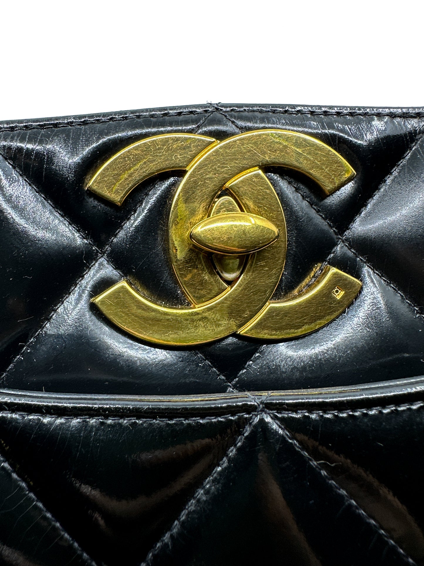 Rare Vintage Chanel Matrasse Tote in Patent Leather