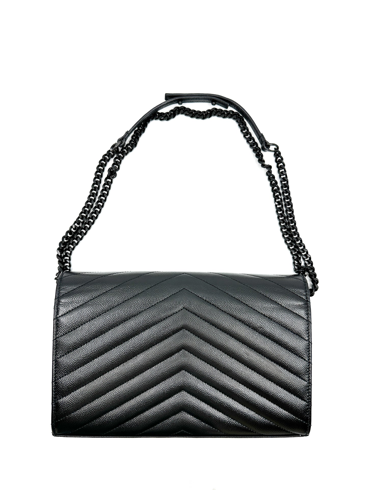 Saint Laurent Classic Cassandre Chain Wallet So Black