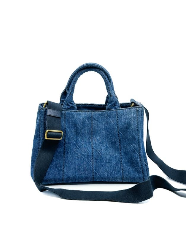 Prada Small Canapa in Denim