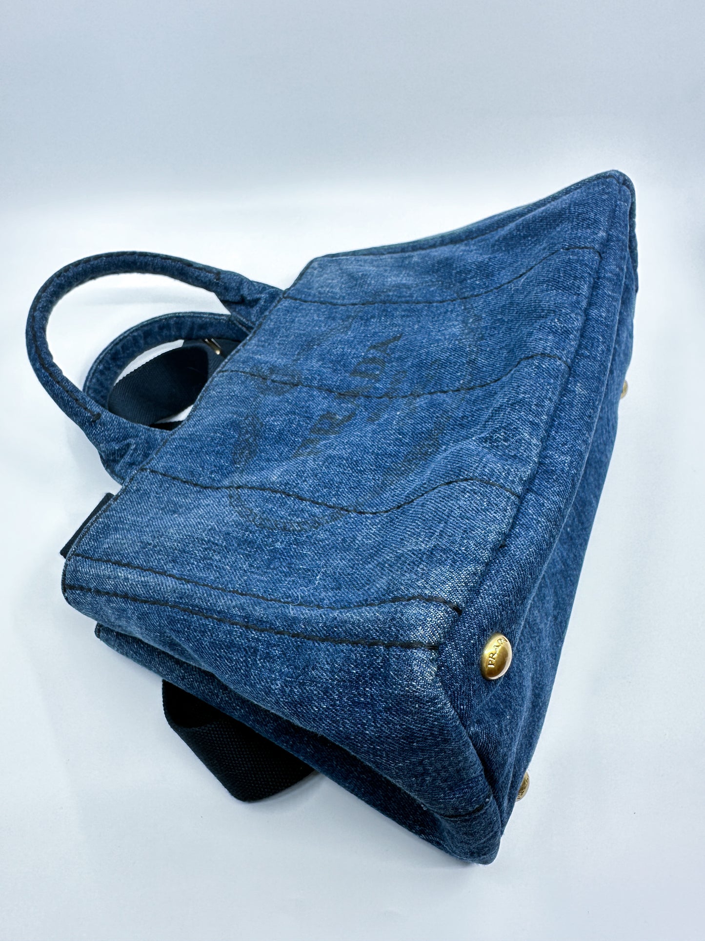 Prada Small Canapa in Denim