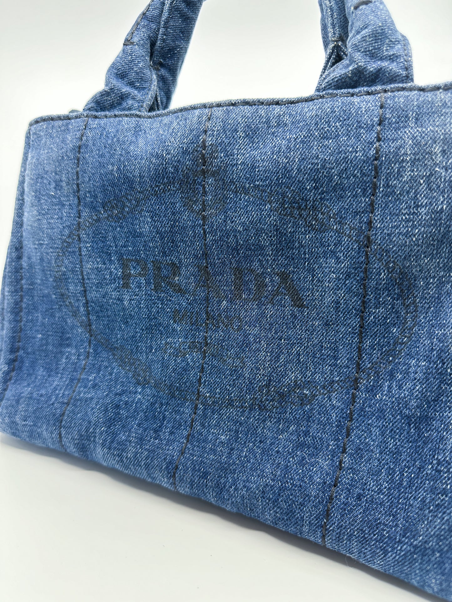 Prada Small Canapa in Denim