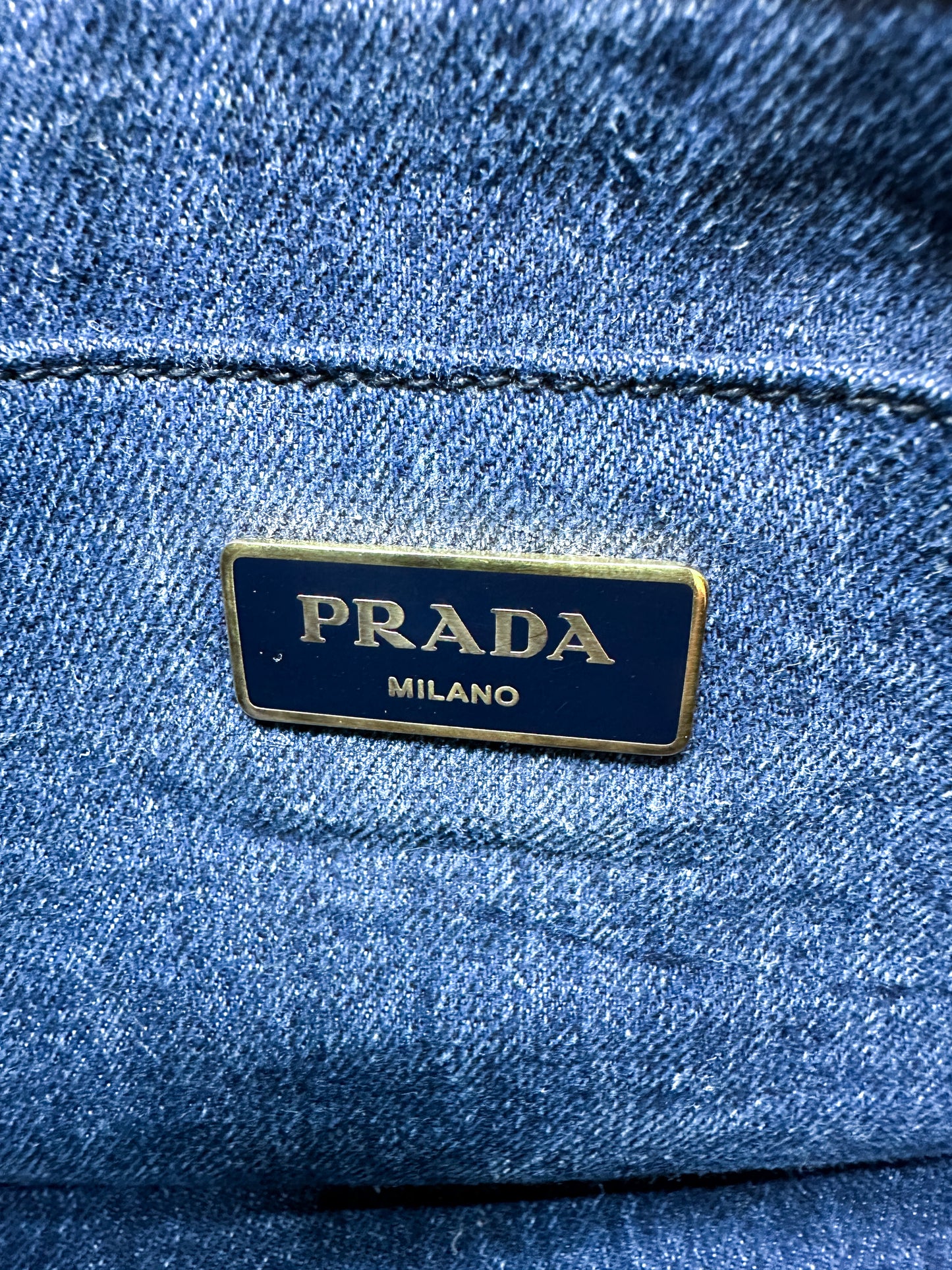 Prada Small Canapa in Denim