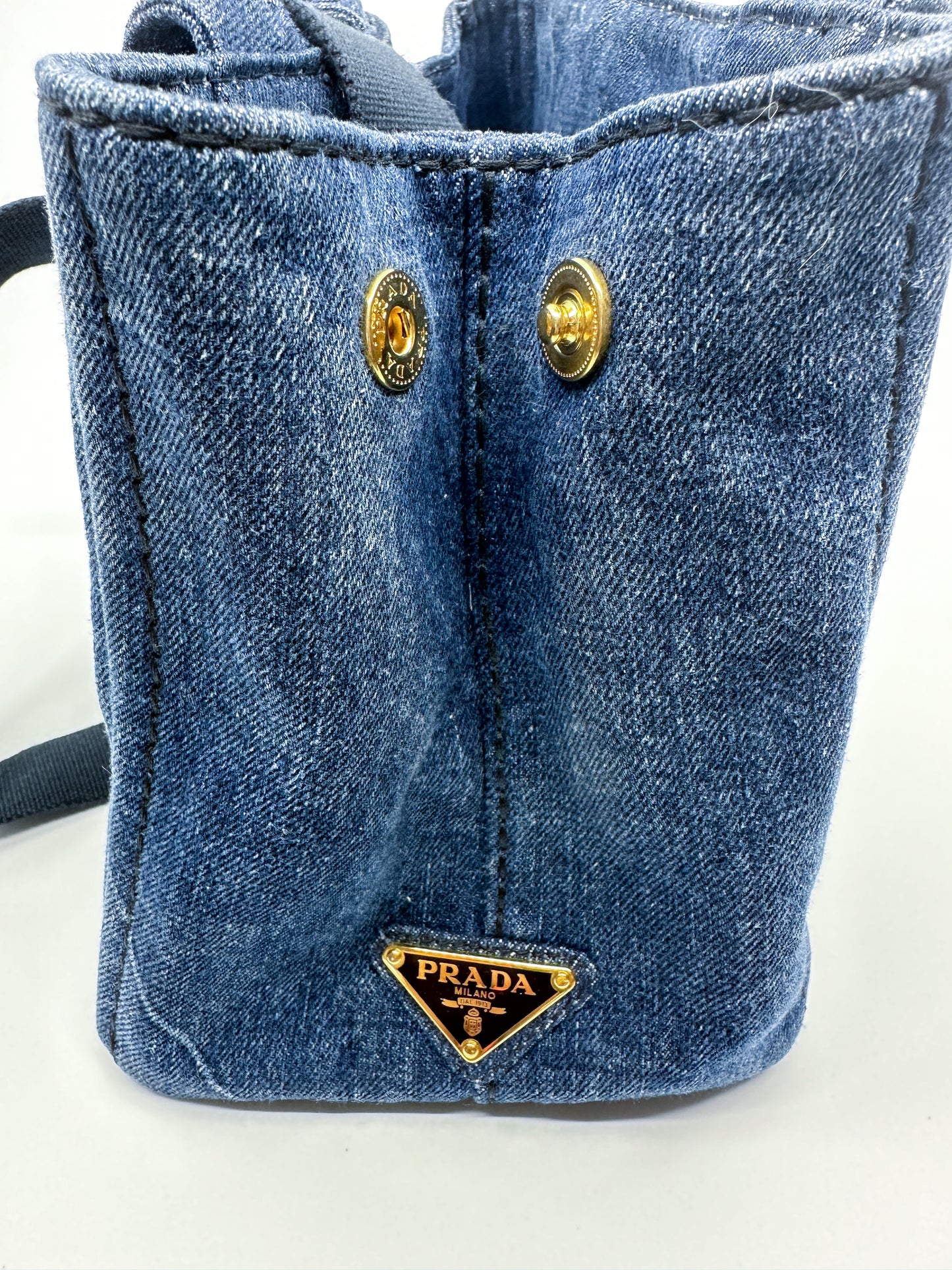 Prada Small Canapa in Denim