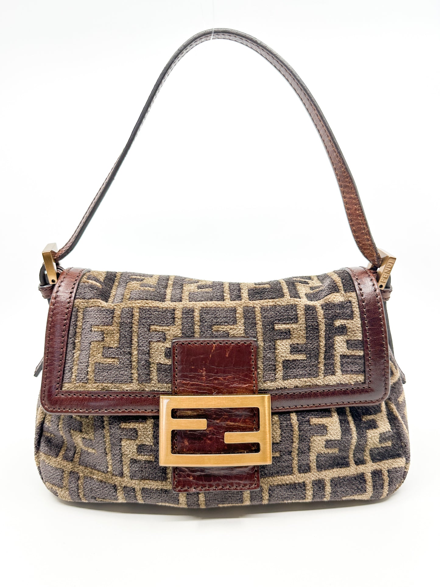 Fendi Mini Velvet in Brown Zucca